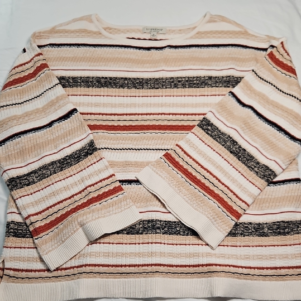 Liverpool Cream and Multicolor Striped Sweater